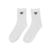 Fuck Off Crew Socks - White/Black
